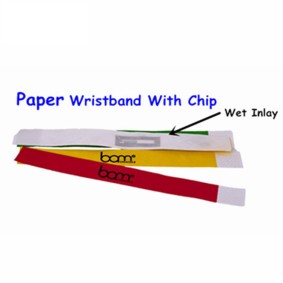 Custom print RFID disposable dupont paper wristbands I CODE SLIX 13.56Mhz RFID bracelet